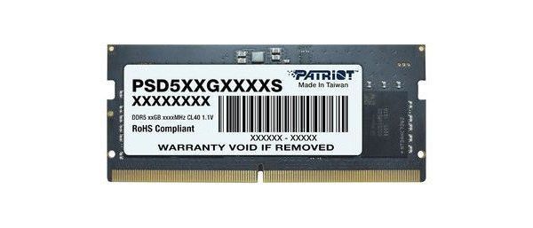 Оперативная память Patriot Signature Line SO-DIMM DDR 5 DIMM 8Gb 5600Mhz (PSD58G560041S)