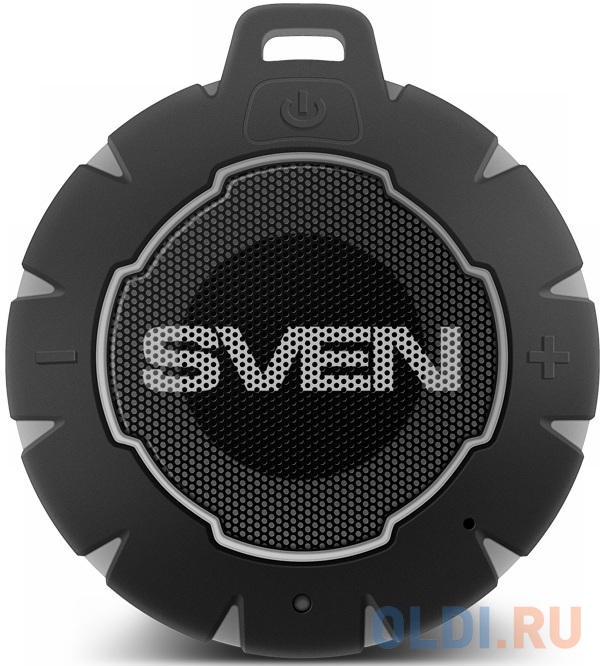 Мобильные колонки SVEN PS-95 1.0 чёрные (IPx7, 7W, USB, Bluetooth, подсветка, 1000 мA)