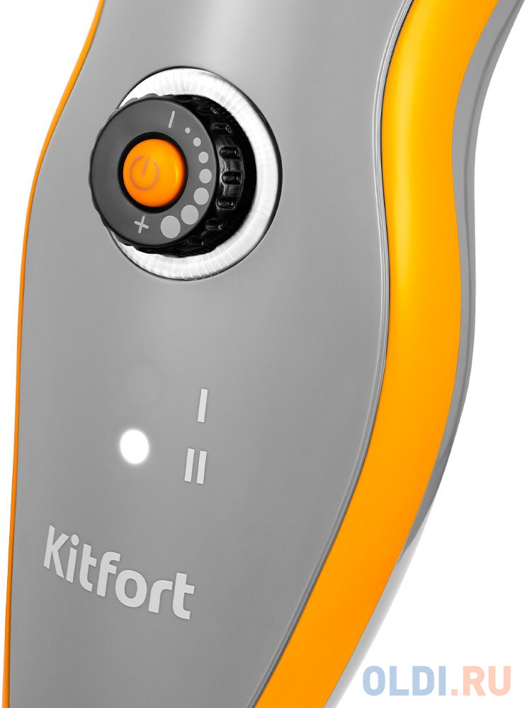 Швабра паровая Kitfort КТ-1047 1500Вт серый/оранжевый