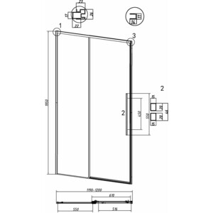 Душевая дверь Grossman Galaxy 120х195 прозрачная, графит сатин (100.K33.01.120.42.00)