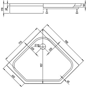 Душевой уголок Alex Baitler 90x90 с поддоном, тонированный, хром (AB 245-90, AB9017V-1) в Москвe