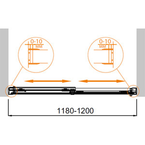 Душевая дверь Cezares Tandem-Soft BF-2 120x190 прозрачная, хром (TANDEM-SOFT-BF-2-120-C-Cr-IV)