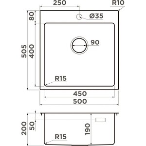 Кухонная мойка Omoikiri Amadare 50 IN нержавеющая сталь (4993766)