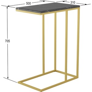 Стол журнальный Мебелик Агами Голд черный мрамор