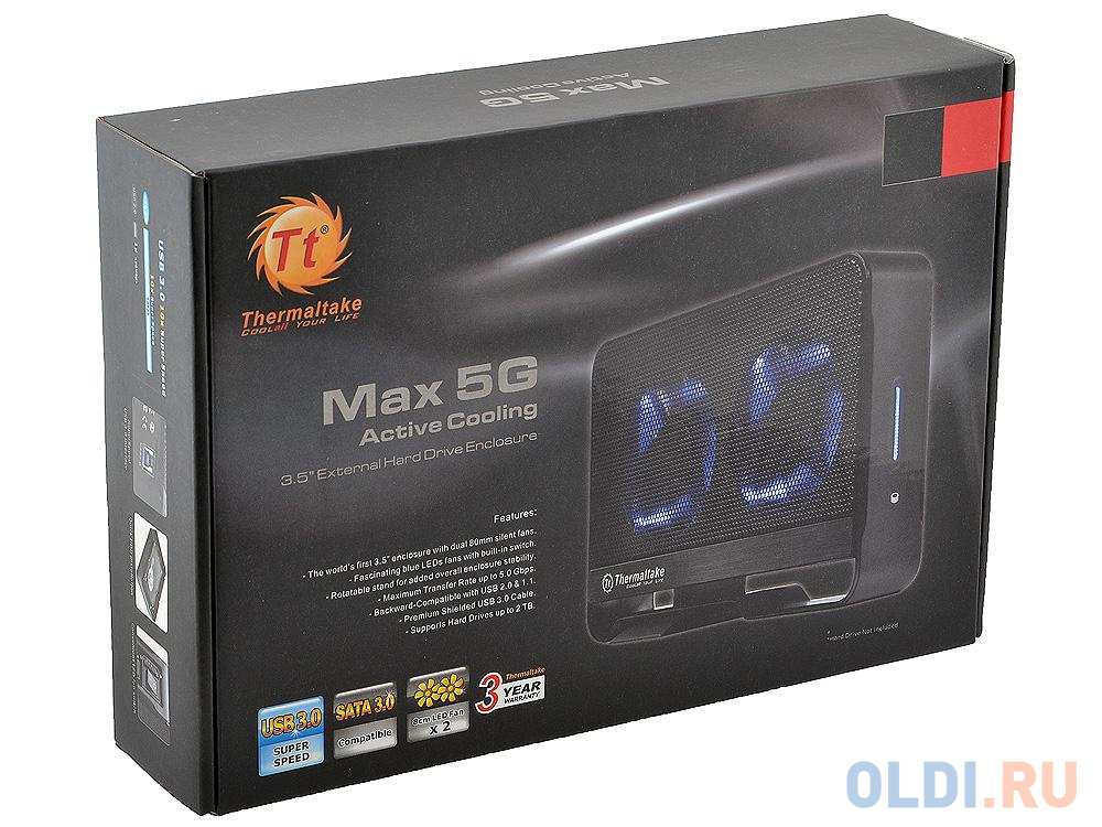 Внешний контейнер для HDD 3.5" SATA Thermaltake Max 5G ST0020E/U USB3.0 черный