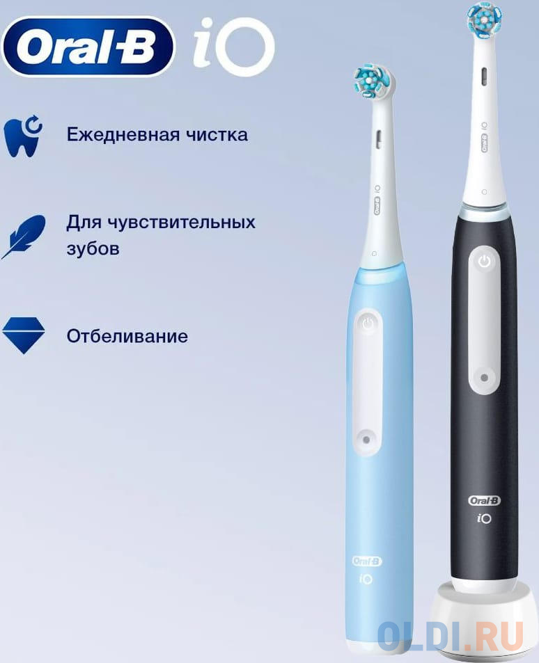 Электрическая зубная щетка IO3 DUO MATT BLACK + ICE BLUE ORAL-B в Москвe