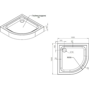 Душевой поддон Am.Pm Gem 100х100 с сифоном (W90T-401-100W)