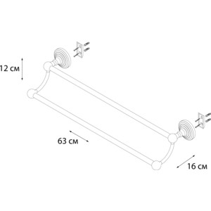 Полотенцедержатель Fixsen Retro двойной 63 см (FX-83802)