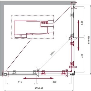 Душевой уголок BelBagno Uno 95х95 рифленый Punto, хром (UNO-195-A-2-95-P-Cr) в Москвe