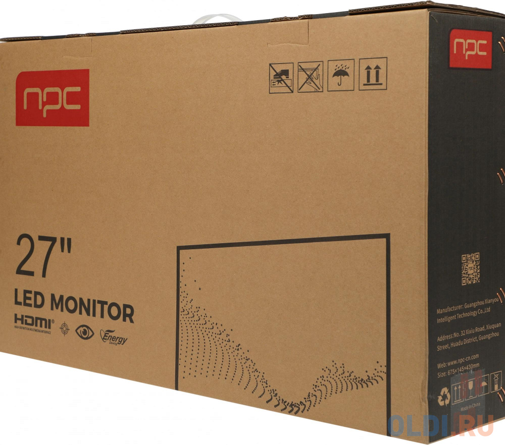 Монитор NPC 27" MF2704-F черный IPS LED 5ms 16:9 HDMI M/M матовая 250cd 178гр/178гр 1920x1080 75Hz VGA DP FHD 4кг