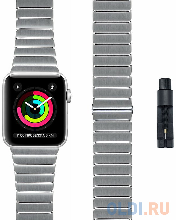 Ремешок Lyambda Canopus для Apple Watch серебристый DS-APG-05-44-SL