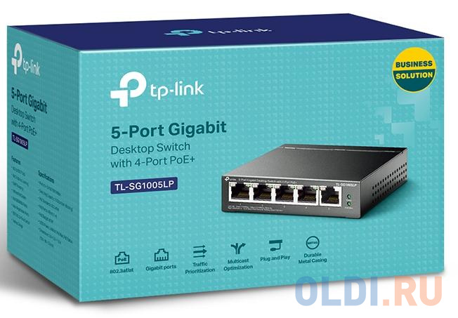 Коммутатор TP-Link TL-SG1005LP 5G 4PoE+ 40W неуправляемый