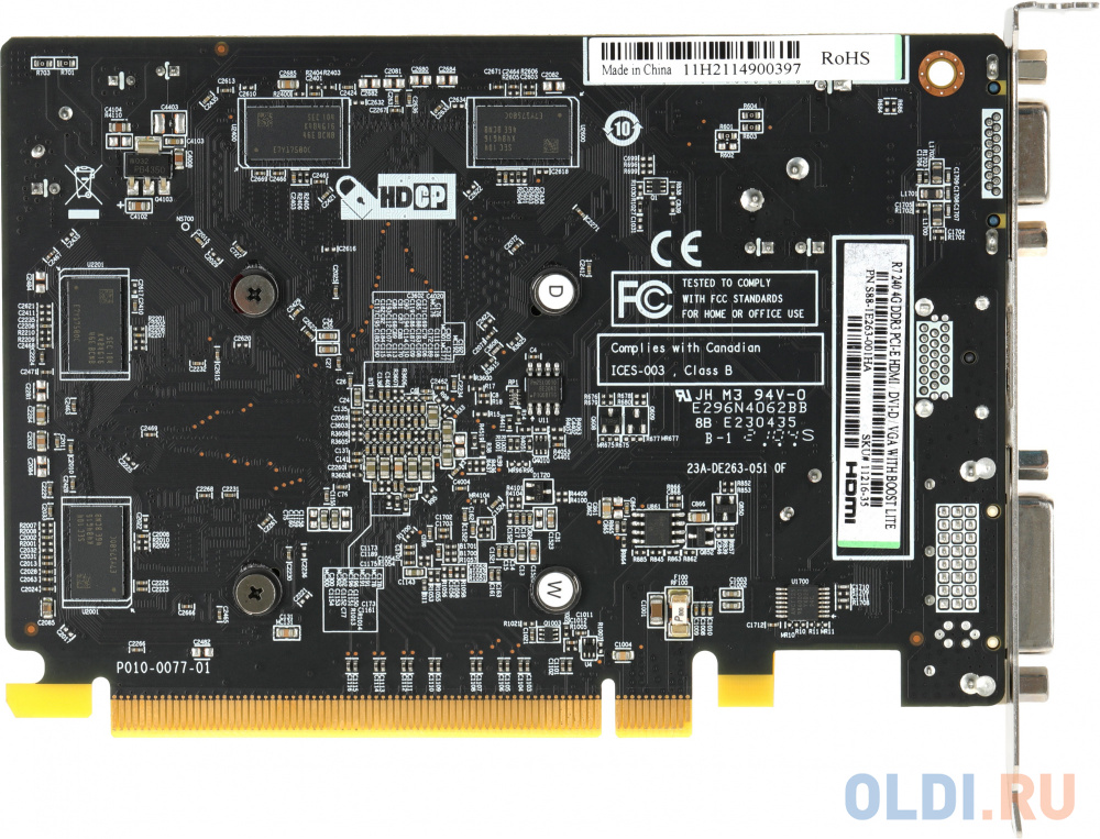 Видеокарта Sapphire PCI-E 11216-35-20G R7 240 4G boost AMD Radeon R7 240 4096 128 DDR3 780/3600 DVIx1/HDMIx1/CRTx1/HDCP lite