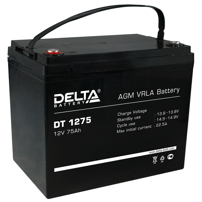 Аккумуляторная батарея для ИБП Delta DT DT 1275, 12V, 75Ah