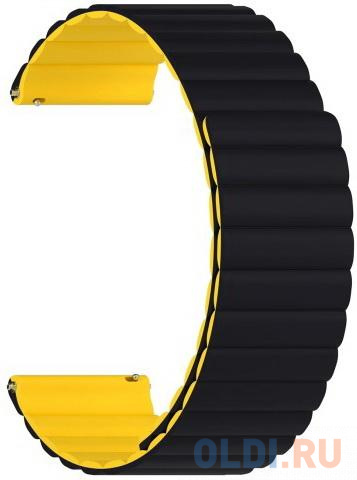 Универсальный силиконовый ремешок для часов 20 mm LYAMBDA ACRUX DSJ-32-20-BY Black/Yellow