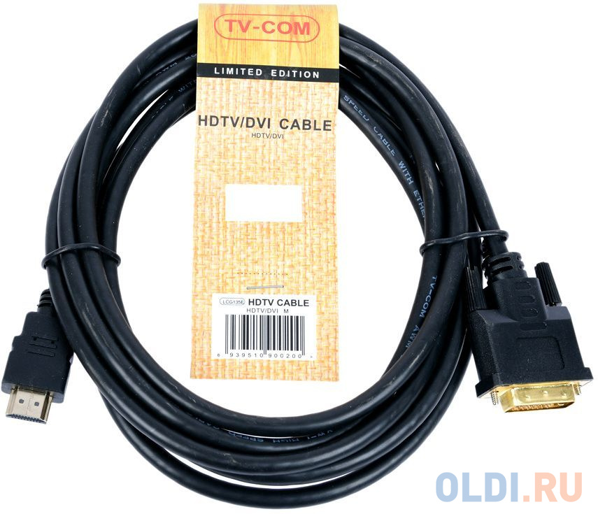 Кабель HDMI to DVI-D (19M -25M) 5м, TV-COM <LCG135E-5M