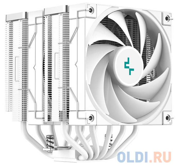 DEEPCOOL AK620 WH LGA20XX/1700/1200/115X/AM5/AM4 (8шт/кор, TDP 260W, PWM, DUAL Fan 120mm, 6 тепл. трубок, белый) RET