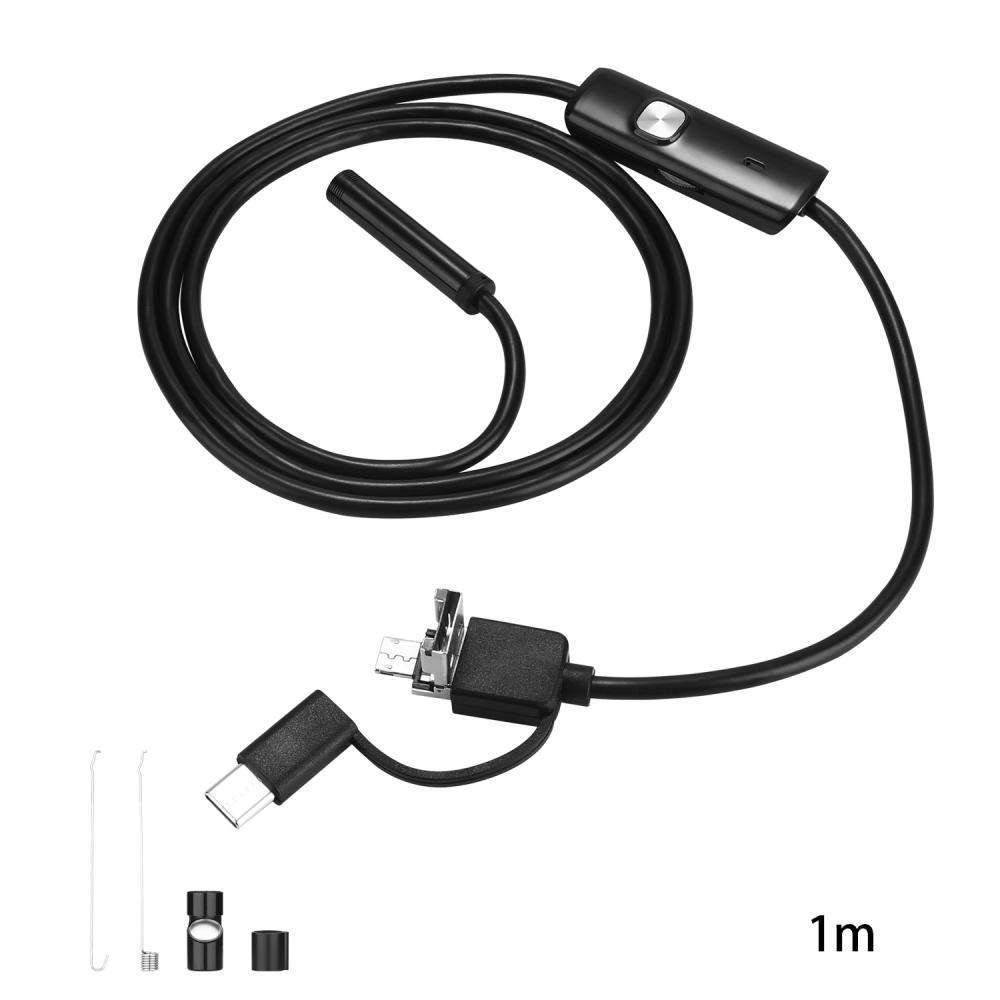 Водонепроницаемый эндоскоп 1м (Micro USB, USB, Type-C) DEKO WEC-1 в Москвe