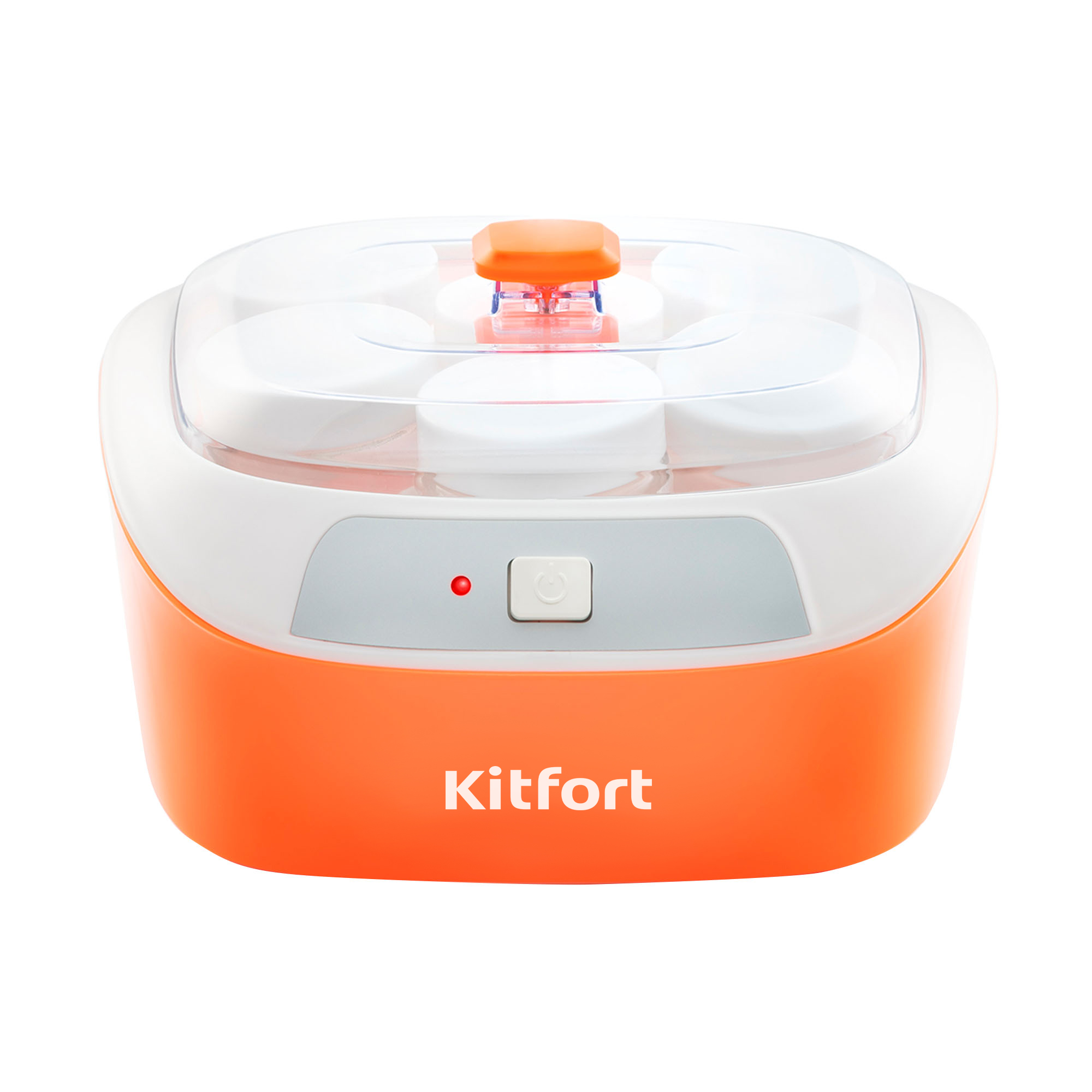 Йогуртница Kitfort КТ-2020 20Вт, белый/оранжевый (КТ-2020)