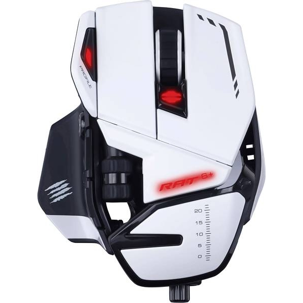 Игровая мышь Mad Catz  R.A.T. 6+ белая (PMW3360, Omron, USB, 11 кнопок, 12000 dpi, RGB подсветка)