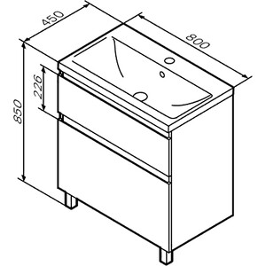 Тумба с раковиной Am.Pm X-Joy 80 напольная, белый глянец (M85AFSX0802WG, M85AWCC0802WG)