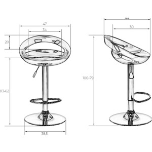 Стул барный Dobrin DISCO LM-1010 оранжевый