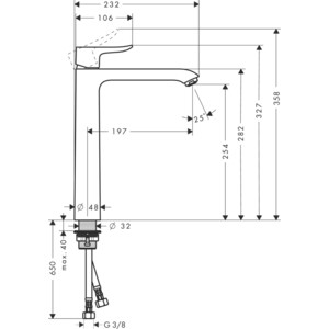 Смеситель для раковины Hansgrohe Metris высокий, хром (31184000) в Москвe