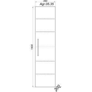 Пенал Aqwella Аллегро 35x140 белый (Agr.05.35) в Москвe