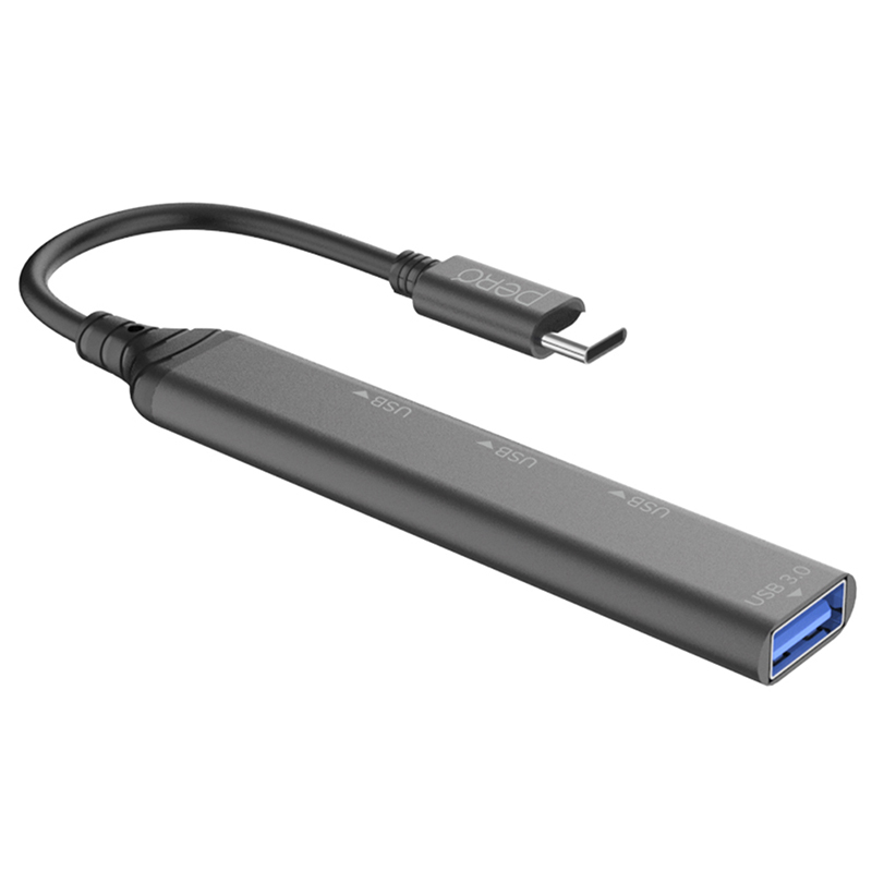 Хаб USB Pero MH02 USB-C - USB 3.0+3xUSB 2.0 Grey MH02GR в Москвe