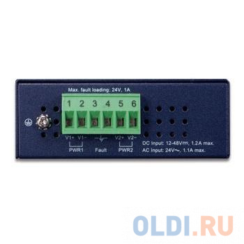 IP30 Slim Type 5-Port Industrial Fast Ethernet Switch (-40 to 75 degree C)