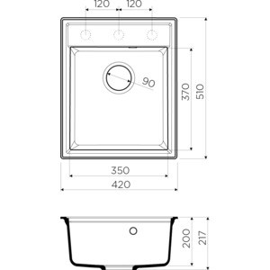 Кухонная мойка Omoikiri Daisen 42 GR leningrad grey (4993604)