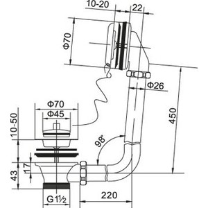 Слив-перелив BelBagno хром (BB-OVF-02-CRM)