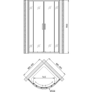 Душевой уголок Gemy Victoria 90x90 с поддоном, прозрачный, хром (S30072, ЛП00180)