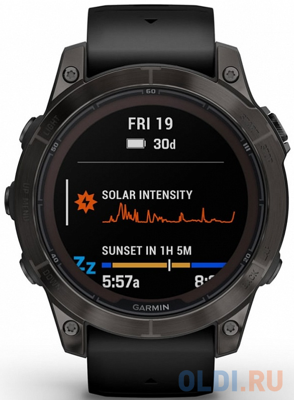 Смарт-часы Garmin Fenix 7 Pro Sapphire Solar титановый угольно-серый DLC, черный ремешок 47мм