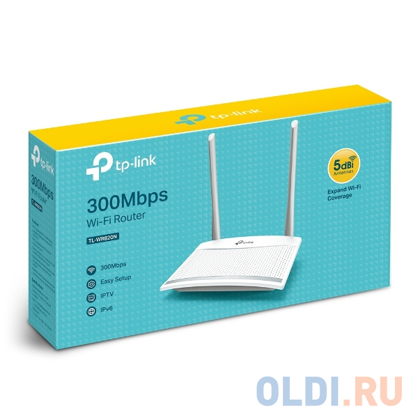 Маршрутизатор TP-LINK TL-WR820N Беспроводной маршрутизатор серии N, скорость до 300 Мбит/с