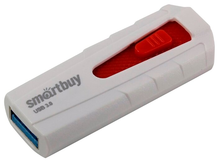 Флешка 64Gb USB 3.0 SmartBuy IRON, белый/красный (SB64GBIR-W3)
