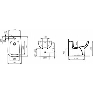 Биде Ideal Standard Esedra напольное (T281301)