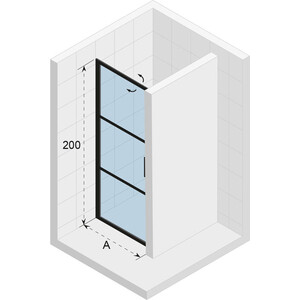 Душевая дверь Riho Grid GB101 80 прозрачная, черный (G004001121) в Москвe