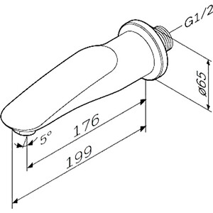 Излив для ванны Am.Pm Sensation хром (F3070000)