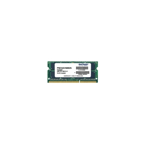 Память DDR3 SODIMM 4Gb, 1600MHz, CL11, 1.5 В, Patriot Memory, Signature (PSD34G16002S)