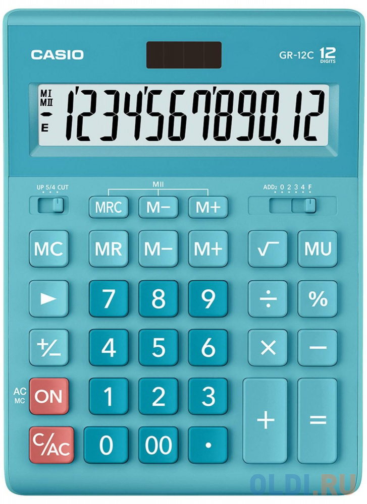 Калькулятор настольный CASIO GR-12С-LB 12-разрядный голубой 250441