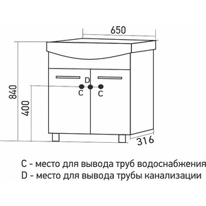 Мебель для ванной Mixline Росток 65 белая