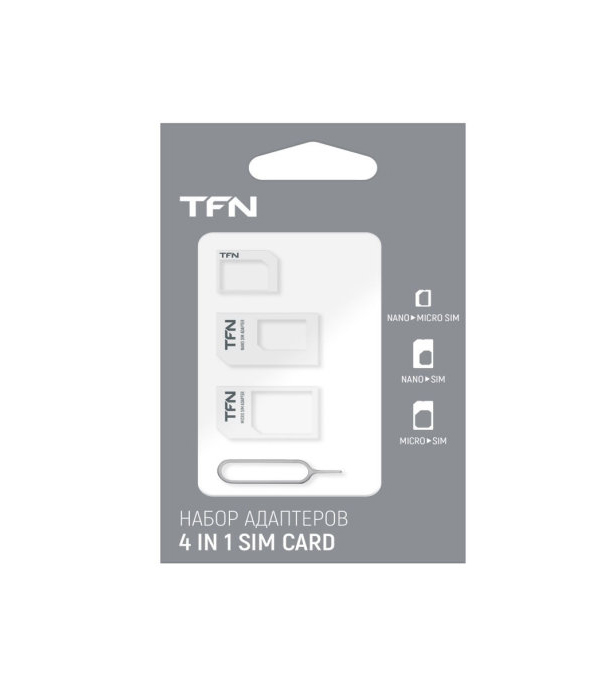 Адаптер TFN 4в1 для сим-карт white (AD-SIMCARDWH)