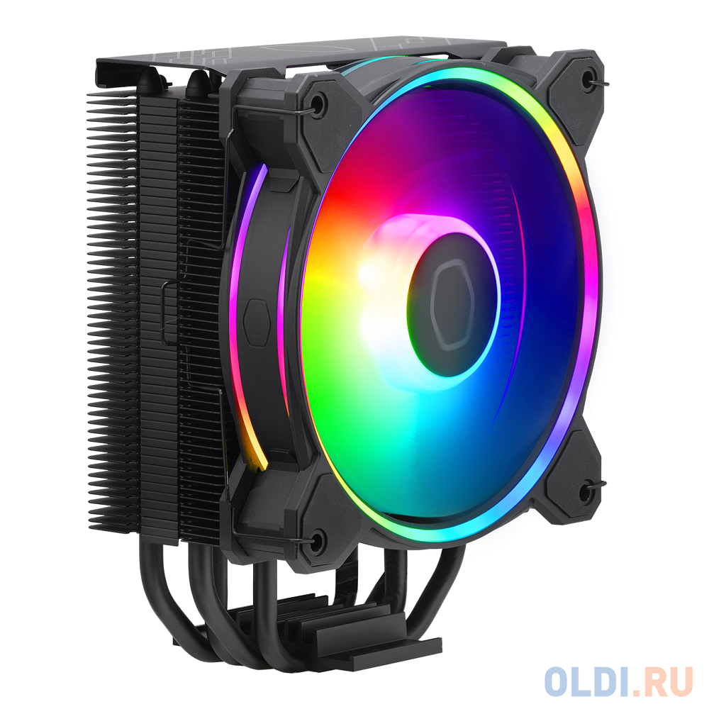 Кулер для процессора/ Cooler Master Hyper 212 Halo Black (150W, 4-pin, 154mm, tower, Al/Cu, fans: 1x120mm/51.88CFM/27dBA/2050rpm, Black, 1700/1200/115