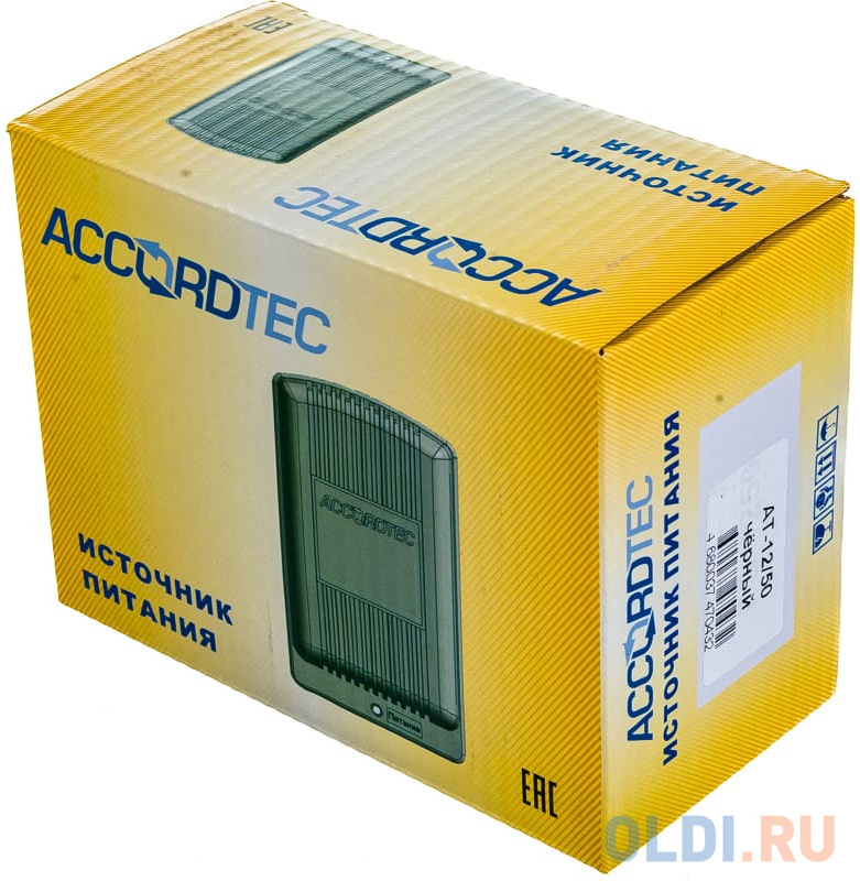 ACCORDTEC AT-12/50 Блок питания 12В стабилизированный, ток 5А круглосут./5.5 А макс., 127x76x60 мм в Москвe