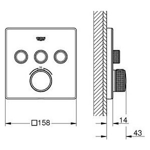 Термостат для ванны Grohe Grohtherm SmartControl с механизмом (29157LS0, 35600000)