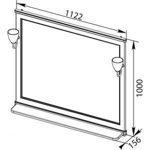 Зеркало Aquanet Валенса 110 с светильниками, белое (180291, 173024) в Москвe