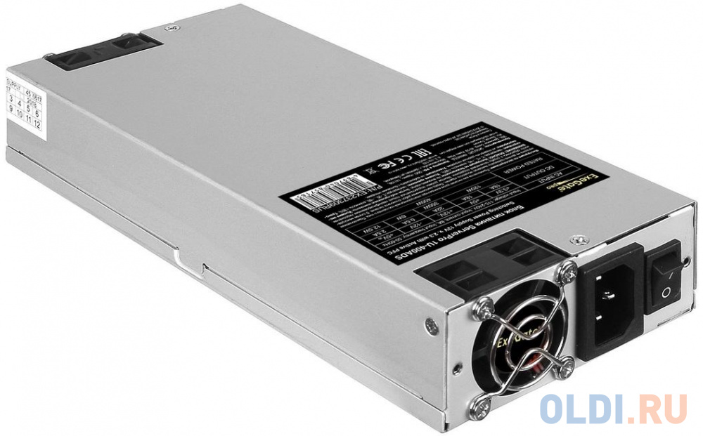 Серверный БП 400W ExeGate ServerPRO-1U-400ADS (1U, APFC, КПД 80% (80 PLUS), 2x4cm fans, 24pin, 2x(4+4)pin, 4xSATA, 2xIDE) в Москвe