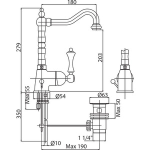 Смеситель для раковины Cezares Margot (MARGOT-LSM2-02-M)