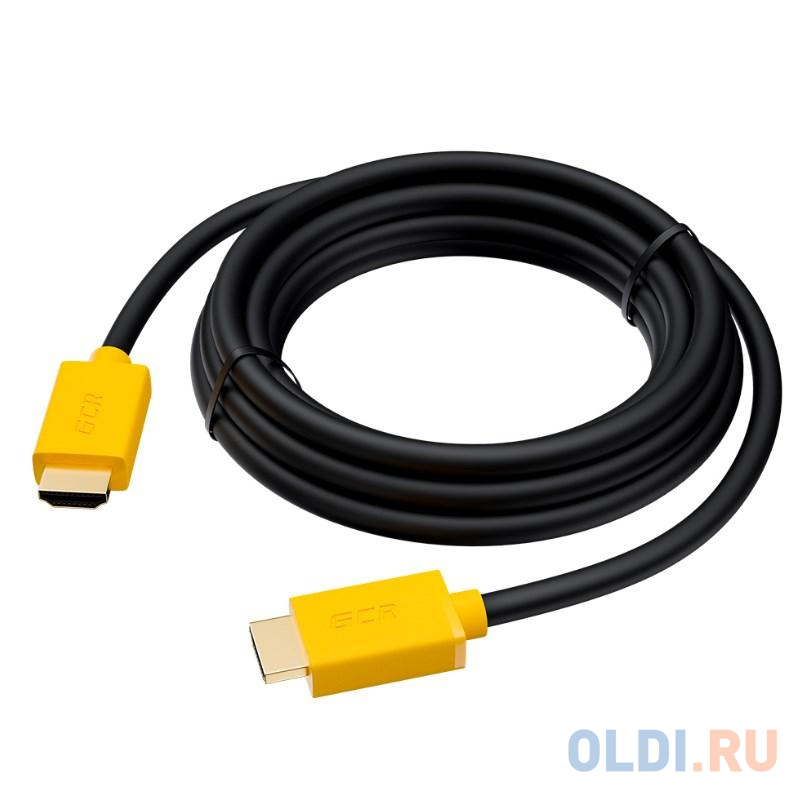 Кабель HDMI 2м Green Connection GCR-HM441-2.0m круглый черный/желтый